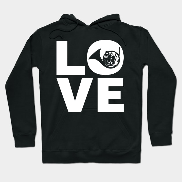 Love Horn Gift For Hornists Hoodie by OceanRadar